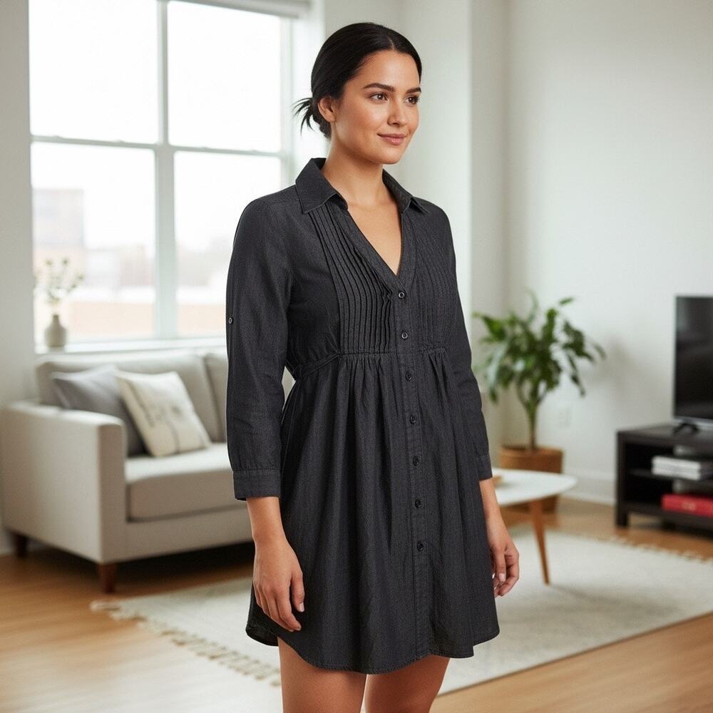 Miley Cyrus & Max Azria Black Denim Dress